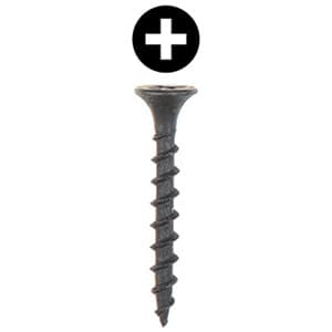 Würth #7 x 1-1/8" Bugle Head Drywall Screw Phillips Drive - Sharp Point Coarse Thread Black, 367000026096110000 - 10000/Box