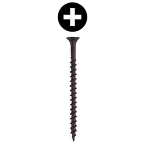 Würth #8 x 3" Bugle Head Drywall Screw Phillips Drive - Sharp Point Coarse Thread Black, 3670000265961 2000 - 2000/Box