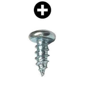 Würth #10 Pan Head Hinge and Drawer Slide Installation Screw Phillips Drive - Sharp Point Coarse Thread Nickel