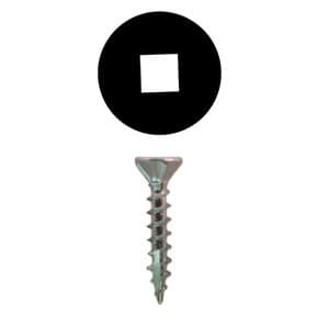 Würth #6 Flat Head Hinge and Drawer Slide Installation Screw Square Drive - Sharp Point Coarse Thread Zinc