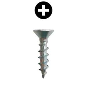 Würth #6 x 5/8" Flat Head Hinge and Drawer Slide Installation Screw Phillips Drive - Sharp Point Coarse Thread Nickel, 367000042096130000 - 30000/Box