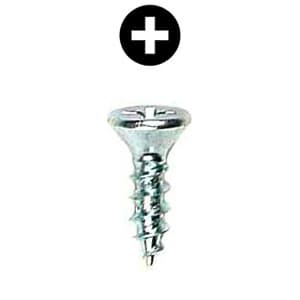 Würth #6 x 5/8" Flat Head Hinge and Drawer Slide Installation Screw Phillips Drive - Sharp Point Coarse Thread Zinc, 3670000004961 100 - 100/Box