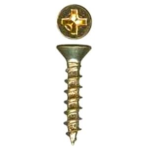 Würth #6 Flat Head Hinge and Drawer Slide Installation Screw Phillips Drive - Sharp Point Coarse Thread Antique English