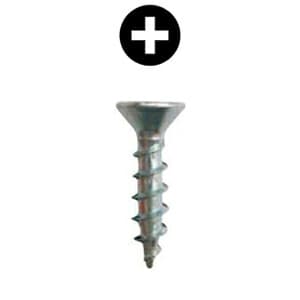 Würth #6 x 5/8" Flat Head Hinge and Drawer Slide Installation Screw Phillips Drive - Sharp Point Coarse Thread Zinc, 367000000496130000 - 30000/Box