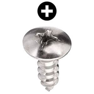 Würth #8 Truss Head Hinge and Drawer Slide Installation Screw Phillips Drive - Sharp Point Fine Thread Zinc