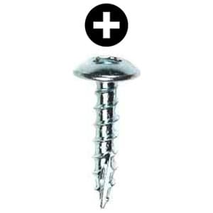 Würth #8 x 3/4" Truss Head Hinge and Drawer Slide Installation Screw Phillips Drive - Type 17 Auger Point Coarse Thread Zinc, 367000024996110000 - 10000/Box