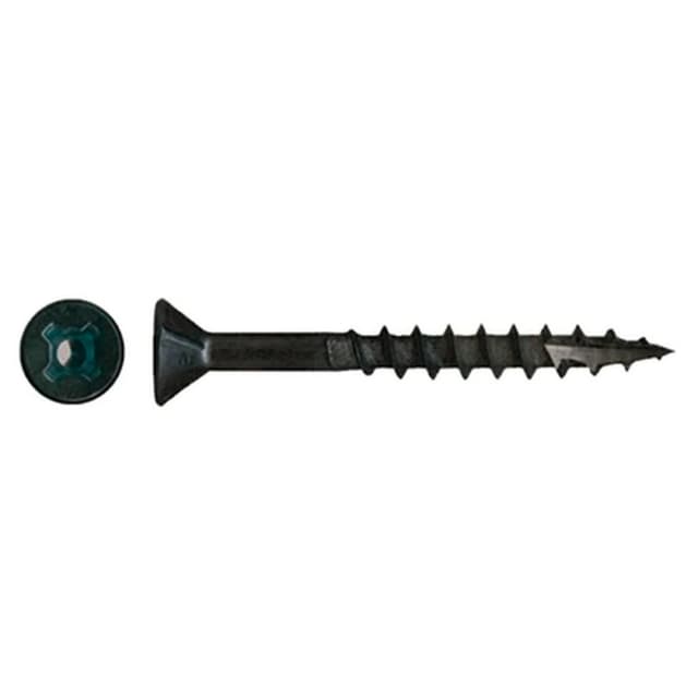 Würth #8 x 1" Flat Head Assembly Screw Combo Drive - Type 17 Auger Point Coarse Thread Black, 367000005896111000 - 11000/Box