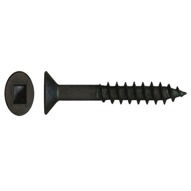 Würth #8 x 1-1/2" Flat Head Assembly Screw Square Drive - Type 17 Auger Point Coarse Thread Black, 3670000089961 7000 - 7000/Box