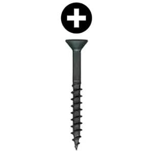 Würth #8 x 1-5/8" Flat Head Assembly Screw Phillips Drive - Sharp Point Coarse Thread Black, 3670000145961 4800 - 4800/Box