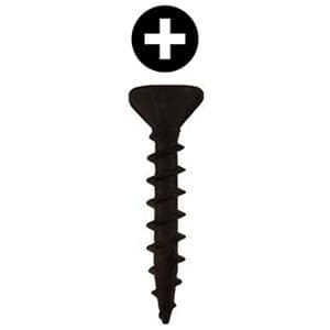 Würth #8 x 1-5/8" Flat Head Assembly Screw Phillips Drive - Type 17 Auger Point Coarse Thread Black, 3670000073961 4800 - 4800/Box