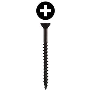 Würth #8 x 1-5/8" Flat Head Assembly Screw Phillips Drive - Type 17 Auger Point Coarse Thread Black, 3670000304961 5500 - 5500/Box