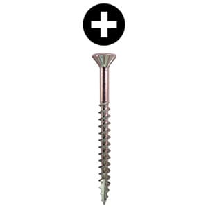 Würth #8 x 1-5/8" Flat Head Assembly Screw Phillips Drive - Type 17 Auger Point Coarse Thread Zinc, 3670000305961 5500 - 5500/Box