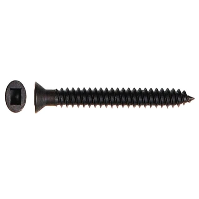Würth #8 x 1-5/8" Flat Head Assembly Screw Square Drive - Type 17 Auger Point Coarse Thread Black, 3670000092961 5500 - 5500/Box