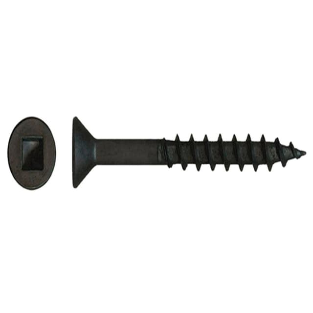 Würth #8 x 1-5/8" Flat Head Assembly Screw Square Drive - Type 17 Auger Point Coarse Thread Black, 3670000092961 1000 - 1000/Box