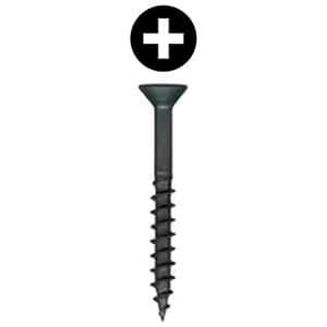 Würth #8 x 2" Flat Head Assembly Screw Phillips Drive - Sharp Point Coarse Thread Black, 3670000149961 4000 - 4000/Box