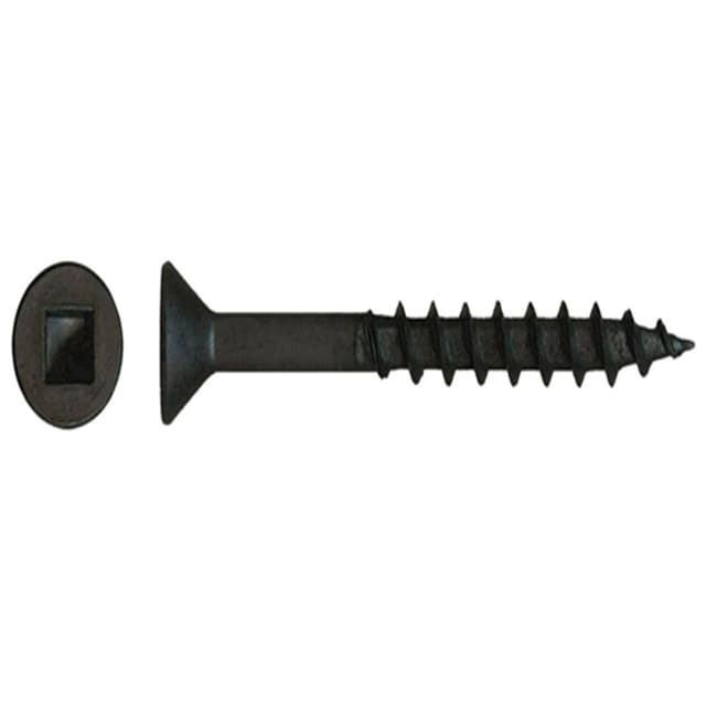 Würth #8 x 2-1/2" Flat Head Assembly Screw Square Drive - Type 17 Auger Point Coarse Thread Black, 3670000094961 1000 - 1000/Box
