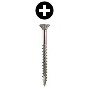 Würth #8 x 2-1/4" Flat Head Assembly Screw Phillips Drive - Type 17 Auger Point Coarse Thread Zinc, 3670000312961 1000 - 1000/Box