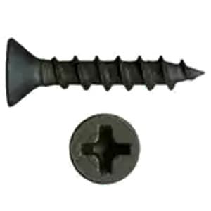 Würth #8 x 3" Flat Head Assembly Screw Phillips Drive - Sharp Point Coarse Thread Black, 3670000150961 1000 - 1000/Box