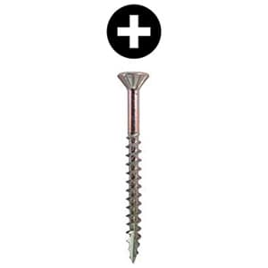 Würth #8 x 3" Flat Head Assembly Screw Phillips Drive - Type 17 Auger Point Coarse Thread Zinc, 3670000311961 1000 - 1000/Box