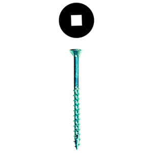 Würth #8 x 3" Flat Head Assembly Screw Square Drive - Type 17 Auger Point Coarse Thread Zinc, 3670000106961 1000 - 1000/Box