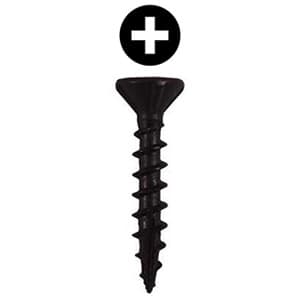 Würth #8 x 1-1/4" Flat Head Assembly Screw Phillips Drive - Type 17 Auger Point Coarse Thread Black, 3670000072961 5000 - 5000/Box