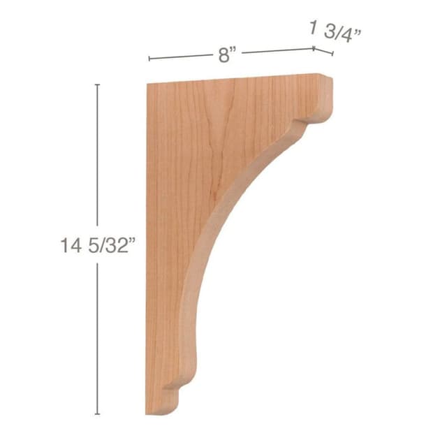 Shaker Corbel, Maple, 14-5/32" Tall, PRO Value
