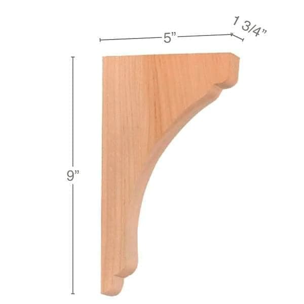 Shaker Corbel, Maple, 9" Tall, PRO Value