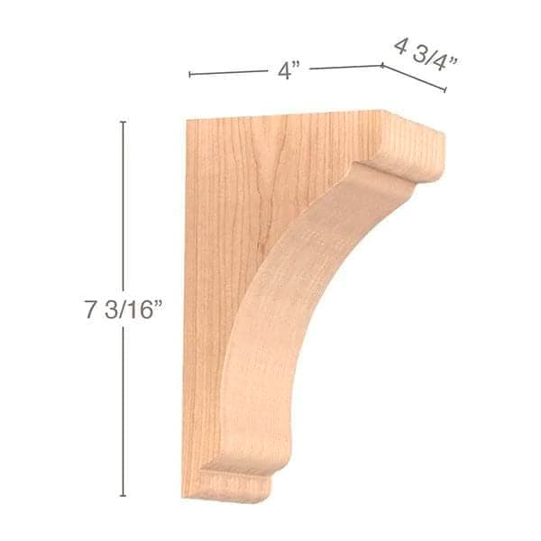 Shaker Corbel, Maple, 7-3/16" Tall, PRO Value