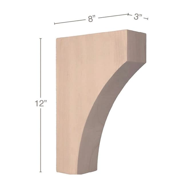 Contemporary Corbel, Cherry, 12" Tall, PRO Value