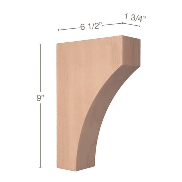 Contemporary Corbel, Maple, 9" Tall, PRO Value