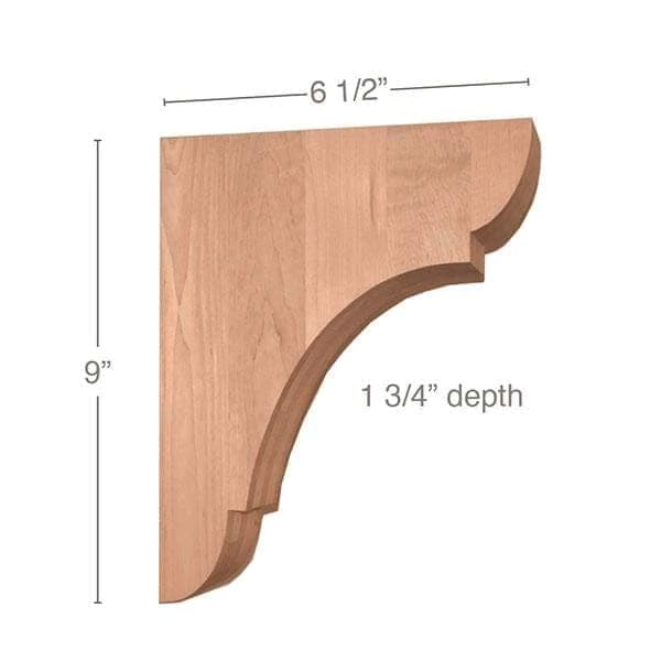 Classic Shaker Corbel, Maple, 9" Tall, PRO Value