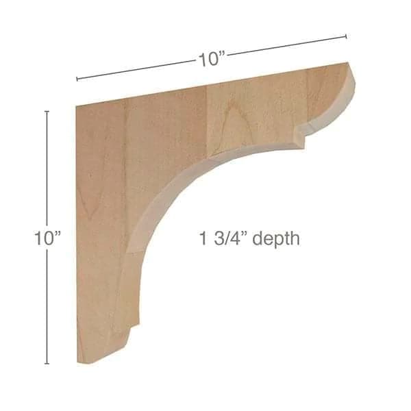 Classic Shaker Corbel, Maple, 10" Tall, PRO Value