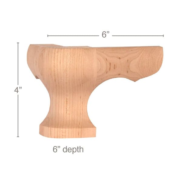 Corner Round Face Wood Pedestal Foot, PRO Series