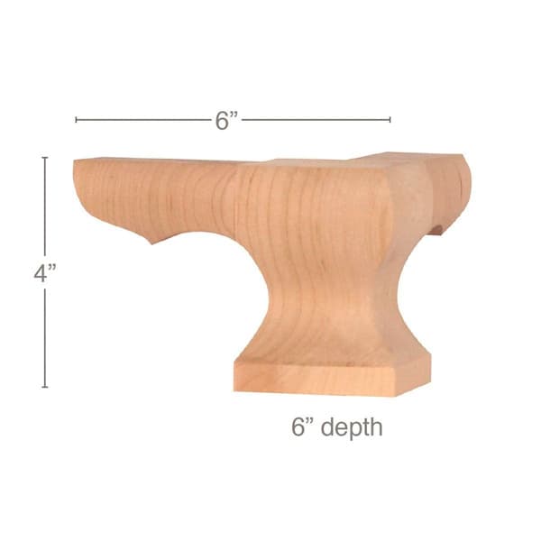 Corner Square Face Wood Pedestal Foot, PRO Series