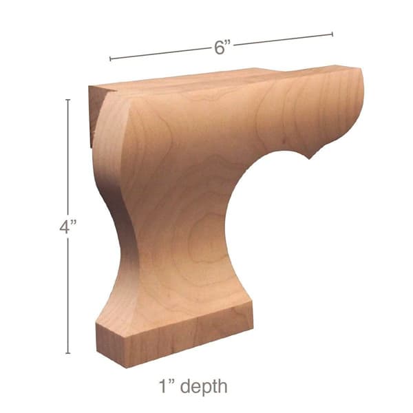 Curved Edge Wood Pedestal Foot, PRO Series