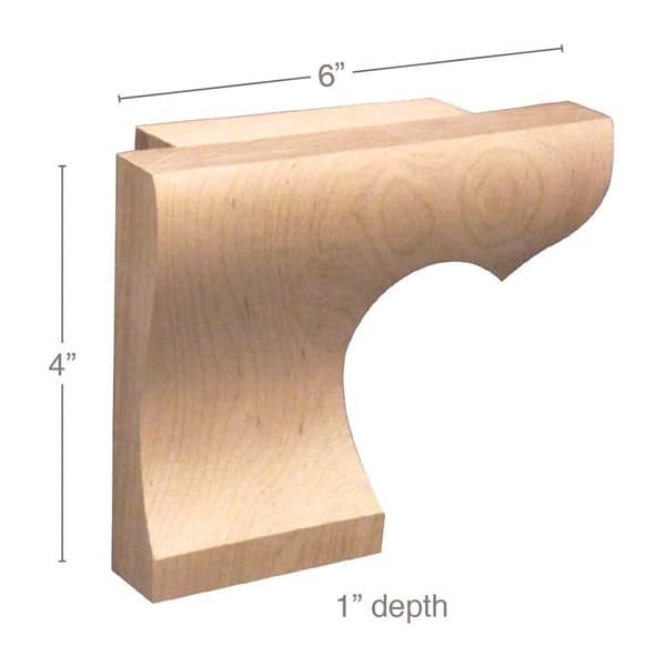 Curved Edge Wood Pedestal Foot, PRO Series