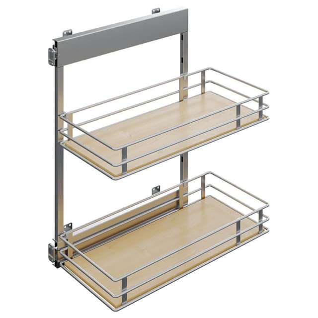 Vauth-Sagel SUB Side Scalea Platinum/Maple 2-Shelf Base Cabinet Pullout Organizer with Soft-Close Slides