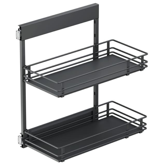 Vauth-Sagel SUB Side Scalea Carbon Steel Gray 2-Shelf Base Cabinet Pullout Organizer with Soft-Close Slides