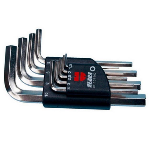 Wurth ZEBRA Allen Key Assortment, Short Version 9pc