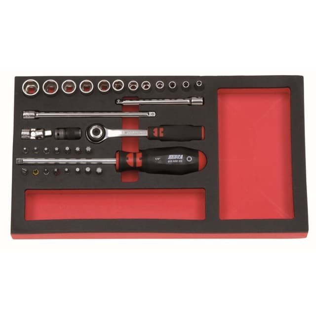 Wurth ZEBRA Socket Wrench Assortment, 33 Piece