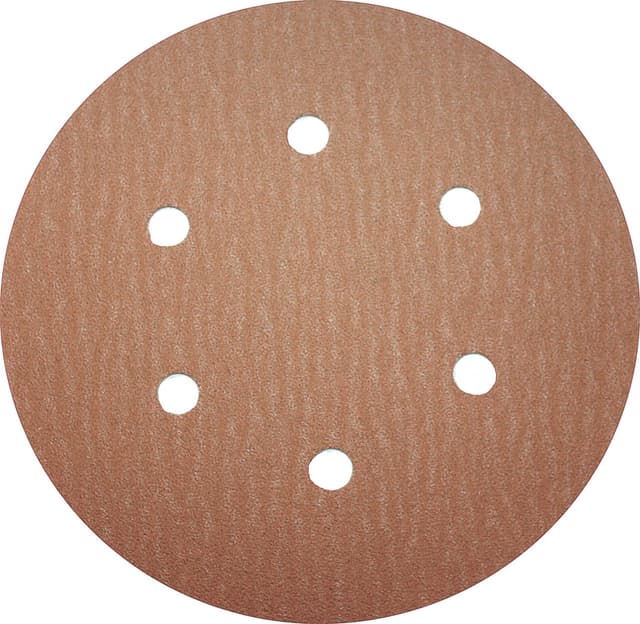 Würth 6" 6-Hole Hook and Loop Aluminum Oxide C-Weight Paper Gold Sanding Discs