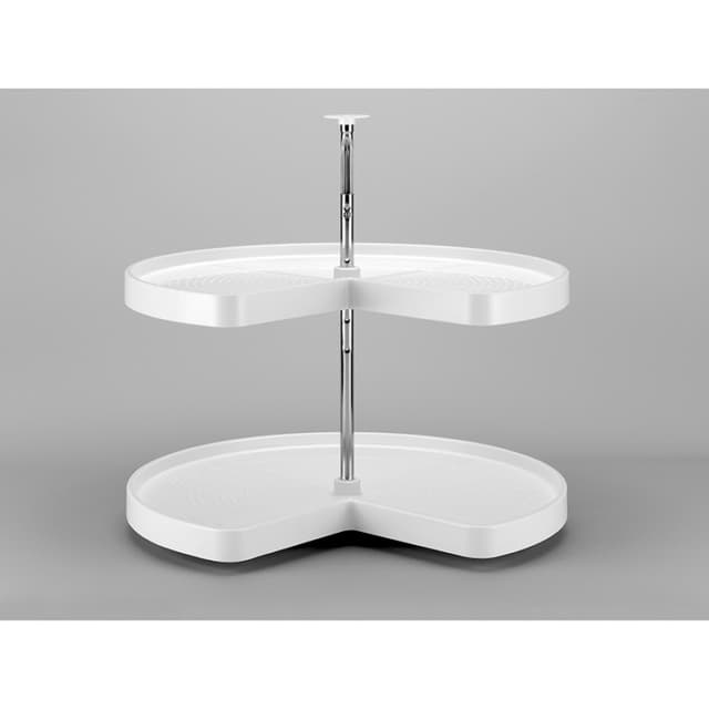 Rev-A-Shelf LD-2472 Series Polymer Kidney Shape Lazy Daisy Susan, 2 Tray Set with Hardware