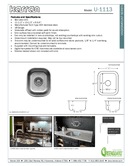 Karran Undermount Series Stainless Steel Single Bowl Undermount Bar/Prep Sink, U-1113, user manual