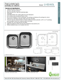Karran Undermount Series Stainless Steel Double Bowl Undermount Kitchen Sink, U-6040L, user manual