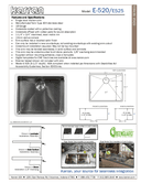 Karran Edge 500 Series Stainless Steel Single Bowl Seamless Undermount Kitchen Sink, E-525, user manual