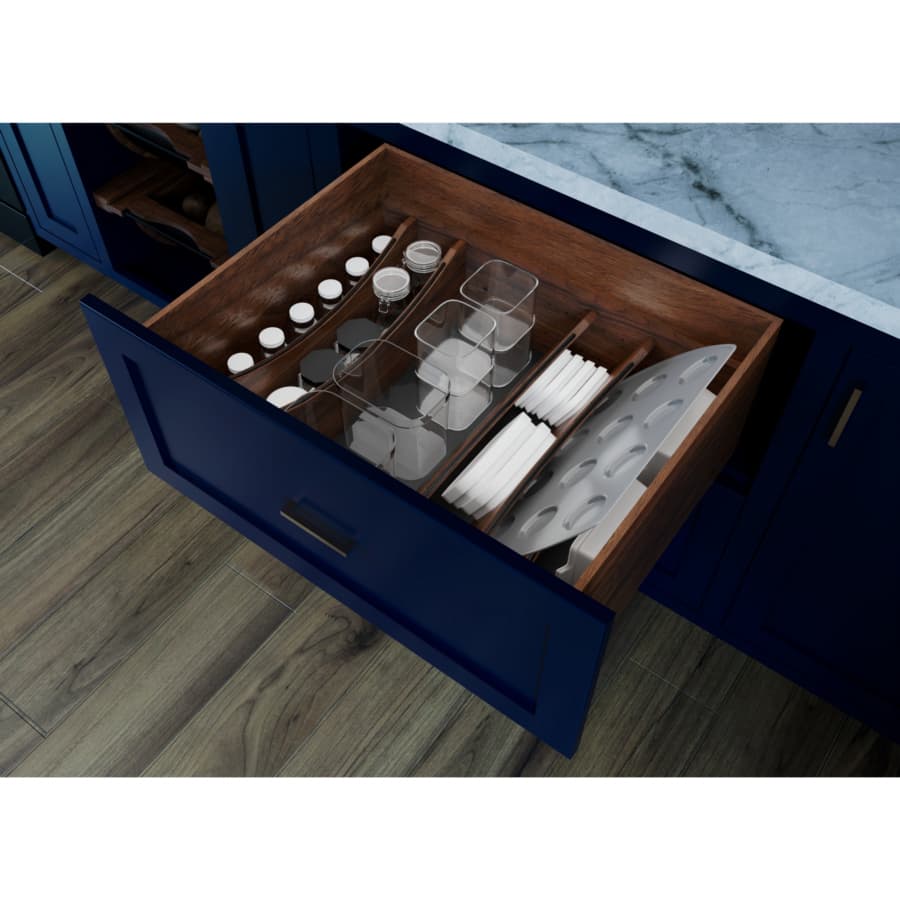 Two Drawer Base Insert Craftsman Collection Solid Walnut Adjustable Deep Drawer Divider Insert ...