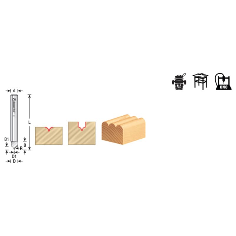 56141 Rx7 Amana N/D SCPOINT/ROUNDOVER 1/32Rx1/4SHK, 56141 | Würth Baer Supply Company