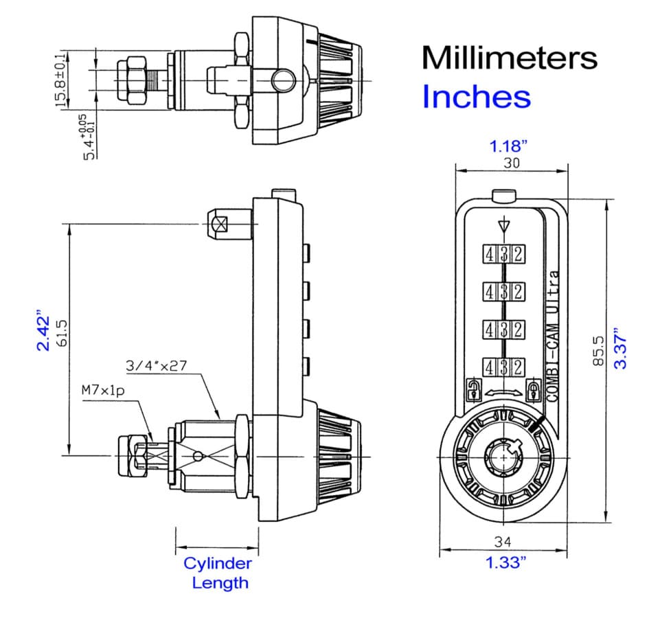 7445 Pin Configuration 7445 Combi-Cam Ultra 5/8 dual access keyless lock | Würth Baer Supply ...