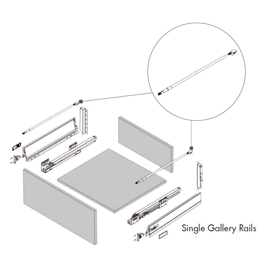 Pro Values Series Pro Value Series Single Square Gallery Rails, Grey 14