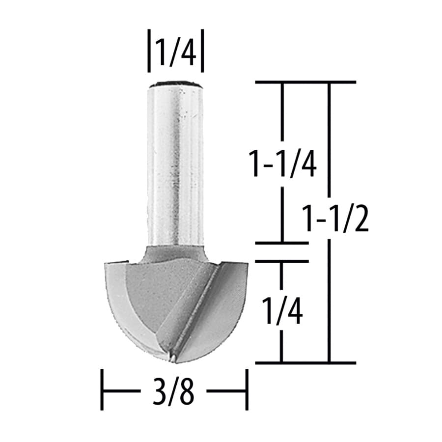 Core Box Router Bit With Top Bearing 3/8